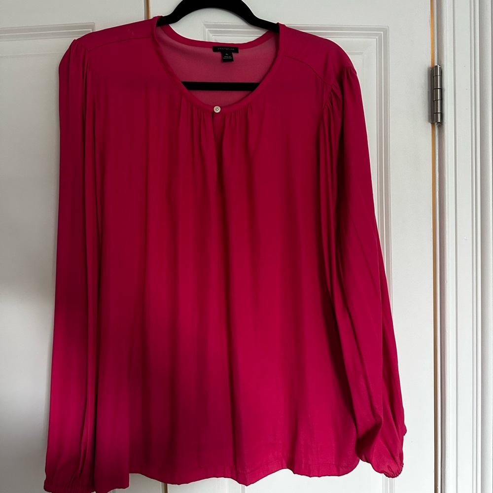 Ann Taylor bubblegum pink blouse. Size XL.